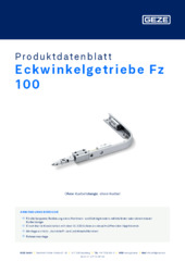 Eckwinkelgetriebe Fz 100 Produktdatenblatt DE