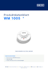 WM 1005  * Produktdatenblatt DE