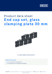 End cap set, glass clamping plate 30 mm Product data sheet EN