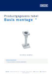 Basis montage  * Productgegevens tabel NL