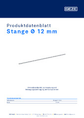 Stange Ø 12 mm Produktdatenblatt DE