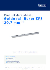 Guide rail Boxer EFS 20.7 mm  * Product data sheet EN