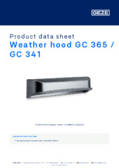 Weather hood GC 365 / GC 341 Product data sheet EN