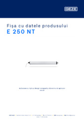 E 250 NT Fișa cu datele produsului RO