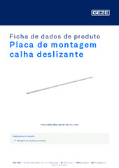 Placa de montagem calha deslizante Ficha de dados de produto PT