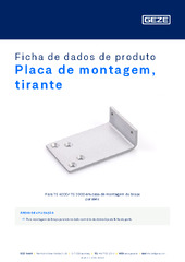 Placa de montagem, tirante Ficha de dados de produto PT