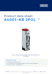A4001-KB 2POL  * Product data sheet EN