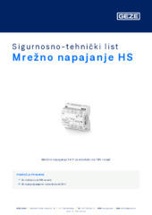 Mrežno napajanje HS Sigurnosno-tehnički list HR