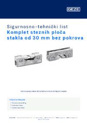 Komplet steznih ploča stakla od 30 mm bez pokrova Sigurnosno-tehnički list HR