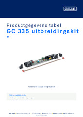 GC 335 uitbreidingskit  * Productgegevens tabel NL