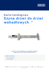 Szyna drzwi do drzwi wahadłowych  * Karta katalogowa PL