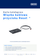 Wiązka kablowa przycisku Reset  * Karta katalogowa PL