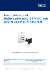 Hållmagnet med 24 V DC och 200 N uppställningskraft Produktdatablad SV