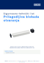 Prilagodljiva blokada otvaranja Sigurnosno-tehnički list HR