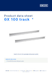 GX 100 track  * Product data sheet EN