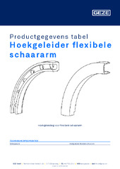Hoekgeleider flexibele schaararm Productgegevens tabel NL