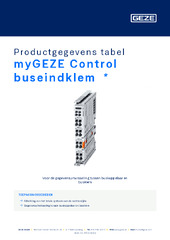 myGEZE Control buseindklem  * Productgegevens tabel NL