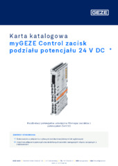 myGEZE Control zacisk podziału potencjału 24 V DC  * Karta katalogowa PL
