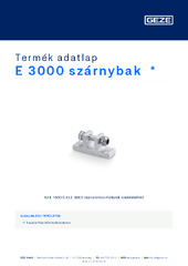 E 3000 szárnybak  * Termék adatlap HU