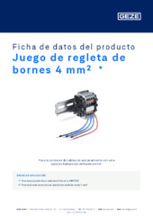 Juego de regleta de bornes 4 mm²  * Ficha de datos del producto ES