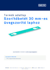 Szorítóbetét 30 mm-es üvegszorító laphoz Termék adatlap HU