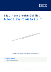 Ploča za montažu  * Sigurnosno-tehnički list HR