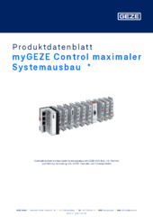 myGEZE Control maximaler Systemausbau  * Produktdatenblatt DE