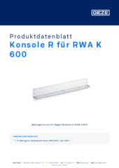 Konsole R für RWA K 600 Produktdatenblatt DE