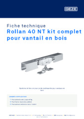 Rollan 40 NT kit complet pour vantail en bois Fiche technique FR