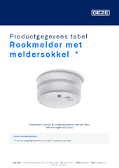 Rookmelder met meldersokkel  * Productgegevens tabel NL