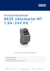 NETZTEIL NT 1.5A-24V HS  * Produktdatablad SV