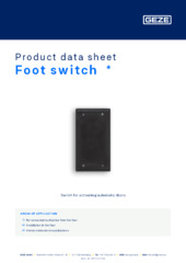 Foot switch  * Product data sheet EN