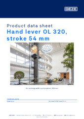 Hand lever OL 320, stroke 54 mm Product data sheet EN