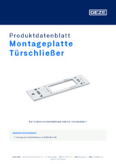 Montageplatte Türschließer Produktdatenblatt DE