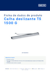 Calha deslizante TS 1500 G Ficha de dados de produto PT