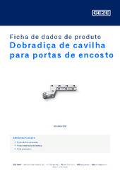 Dobradiça de cavilha para portas de encosto Ficha de dados de produto PT