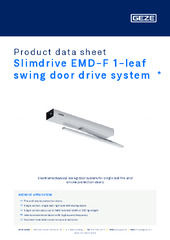 Slimdrive EMD-F 1-leaf swing door drive system  * Product data sheet EN