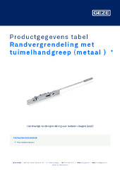 Randvergrendeling met tuimelhandgreep (metaal )  * Productgegevens tabel NL