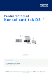 Konsollsett tak D3  * Produktdatablad NB