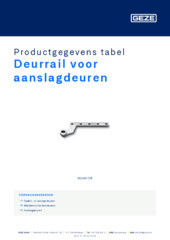 Deurrail voor aanslagdeuren Productgegevens tabel NL