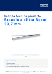 Braccio a slitta Boxer 20,7 mm Scheda tecnica prodotto IT