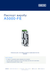 A5000-FE Паспорт виробу UK