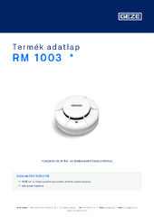 RM 1003  * Termék adatlap HU