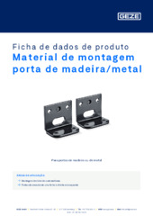 Material de montagem porta de madeira/metal Ficha de dados de produto PT