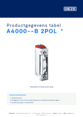 A4000--B 2POL  * Productgegevens tabel NL