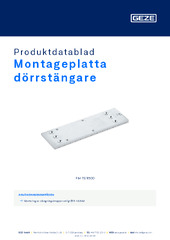 Montageplatta dörrstängare Produktdatablad SV