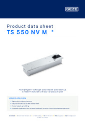 TS 550 NV M  * Product data sheet EN