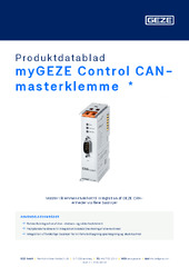 myGEZE Control CAN-masterklemme  * Produktdatablad DA