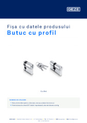 Butuc cu profil Fișa cu datele produsului RO