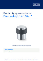 Deurstopper 04 Productgegevens tabel NL